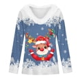 thumbnail image 5 of WEAIXIMIUNG T-Shirt à Manches Longues Imprimé de Noël pour Femmes Automne Hiver Mode Décontractée Col en V, 5 of 5