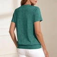 thumbnail image 6 of KIHOUT Women's Casual Notched V-Neck Short Sleeve T-Shirt Relaxed Fit Cotton-Like Everyday Summer Top, 6 of 8