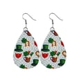 thumbnail image 1 of Pendientes para mujer, regalos para mujer, moda femenina, pendientes con estampado de gota verde del Día de San Patricio, pendientes de botón para mujer., 1 of 2