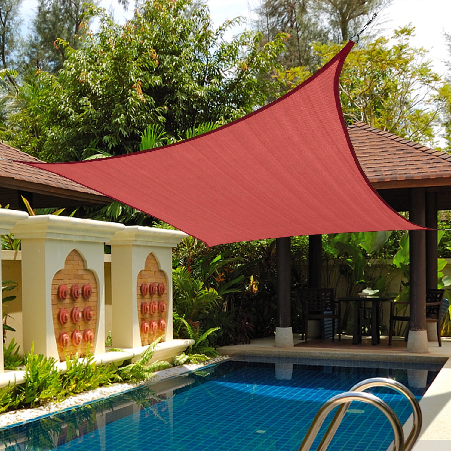 Sun Shade Sail Rectangle Permeable Canopy Lawn Patio Pool Garden Backyard Cover 