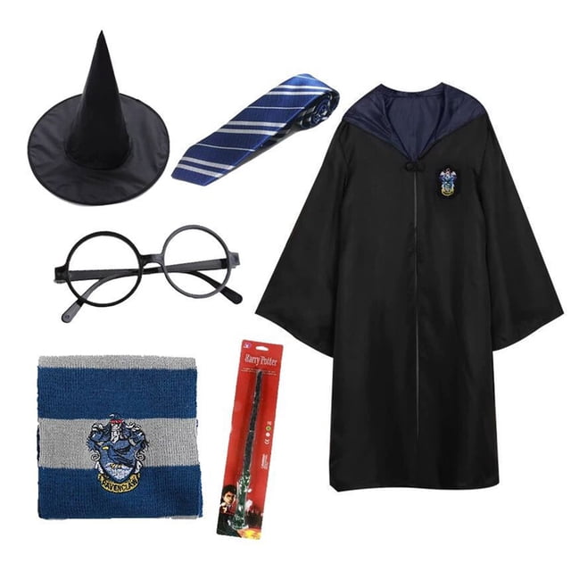 Juego de 6 piezas Potter Cosplay Durable Harry Outfits Negro para adulto (155) Ehuebsd libre de BPA
