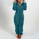 thumbnail image 2 of Gibobby Monos Holgados Pijamas de manga larga de lana artificial para mujer Casual Color sólido Cremallera Suelta con capucha Mono Pijamas Casual Invierno Cálido Orejas lindas(Verde， XXXL), 2 of 5