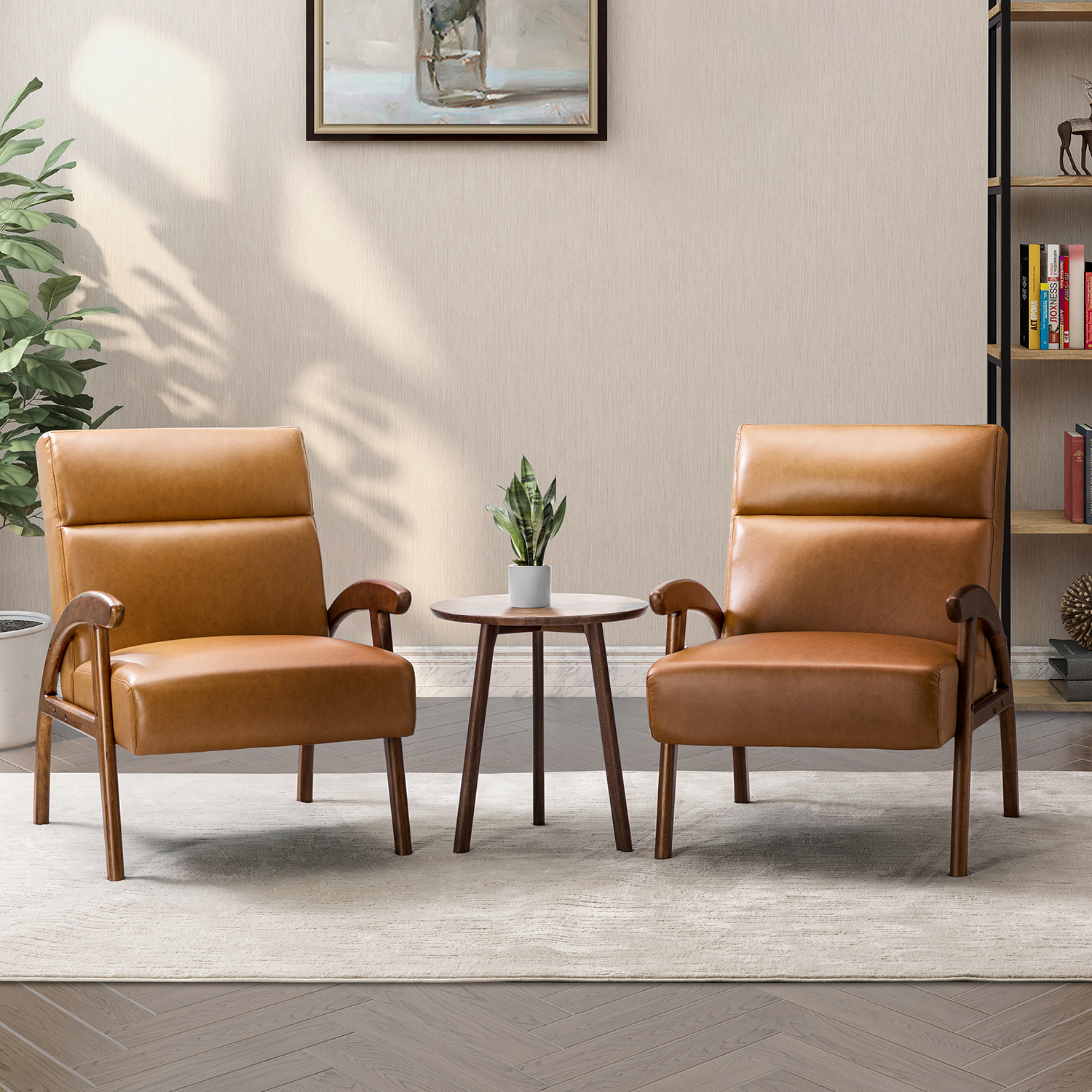 14 Karat Home Office Accent Chair Set of 2 with Tufted Back Armchair