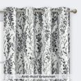 thumbnail image 2 of DriftAway Heather Curtain 84 Inches Long for Bedroom Blackout Thermal Insulated Curtains with Floral Botanical Patterns for Living Room 2 Panels Set Grommet 52Wx84L Charcoal Black and White, 2 of 8