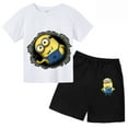 thumbnail image 3 of Conjunto de camiseta y pantalones cortos para niños y niñas, nuevos Minions, Mi villano favorito, bonitos personajes amarillos, conjunto informal y elegante para bebé, ropa para niño, 3 of 4