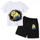 thumbnail image 4 of Conjunto de camiseta y pantalones cortos para niños y niñas, nuevos Minions, Mi villano favorito, bonitos personajes amarillos, conjunto informal y elegante para bebé, ropa para niño, 4 of 5