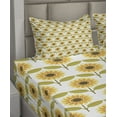 thumbnail image 2 of Ambesonne Autumn Fitted & Top Sheet Set with Shams, Sunflowers Retro Country, Yellow White Green, 2 of 4