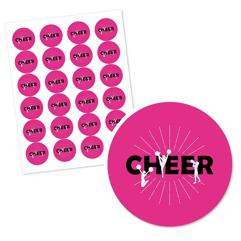 Weve Got Spirit Birthday Party or Cheerleader Party Circle Sticker Labels Cheerleading 24 Count