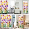 thumbnail image 6 of Watercolors Flowers Plant Fabric Shower Curtain Yellow Purple Floral Washable Shower Curtains for Bathroom, Waterproof Bath Curtain with Hooks Home Decor 72x84in, 6 of 8
