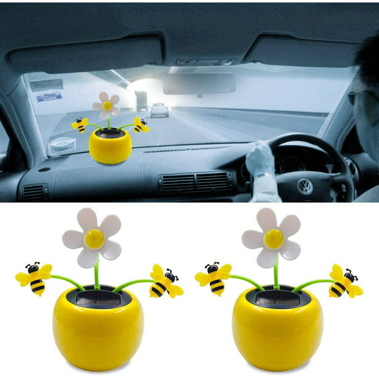 Lovely Solar Energy Dancing Toy Solar Energy Swing Bee Flower Pot Car  Ornament for Car Dashboard Desk Office Home Decoration