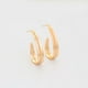 thumbnail image 4 of Aretes Medias Arracadas Dama Ovaladas Facetadas Oro 18K Lam dorado Unitalla, 4 of 7