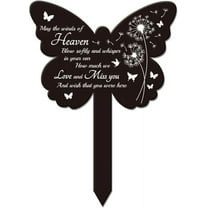 Butterfly Shaped Dandelion Garden Stake Memorial Remembrance Plaque Stake for Cemetery Acrylic Grave Stake Waterproof Sympathy Garden Stake for Yard Grave Cemetery DIY
