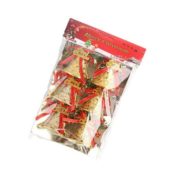 Cheapark 6 Pcs Christmas Bell Ornaments - Hanging Decor for Xmas Tree, Santa-Themed Accessories for Holiday Gift Giving