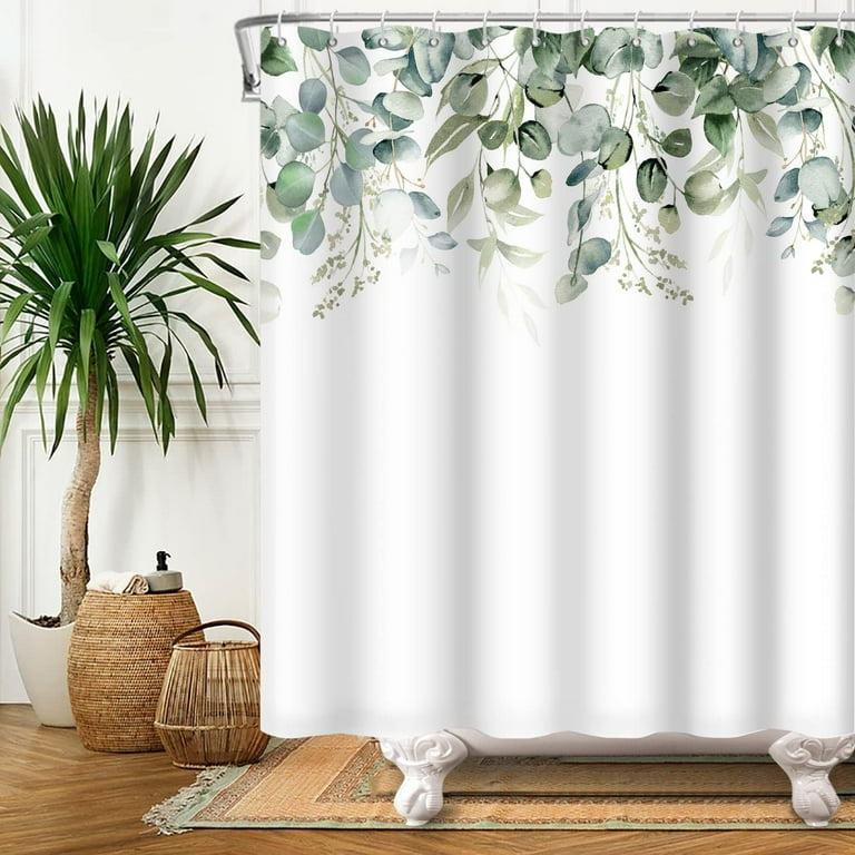 Shower Curtain Waterproof Bathroom Curtain with 12 Hooks 72 X 72 Modern Shower  Curtain Set Leaves Plant Neutral Bathroom - AliExpress