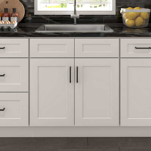 Furinno Shaker Sink Bases Kitchen Cabinet, Ready to Assemble, 24 D x 30 W x 34.5 H, White
