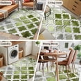 thumbnail image 6 of Sage Green Morocco Washable Area Rugs 2.7'x5', Abstract Retro Low Pile Throw Living Room Rug Non-Slip Sturdy Edge Binding Carpet for Indoor Entryway Bedside Kitchen, 6 of 9