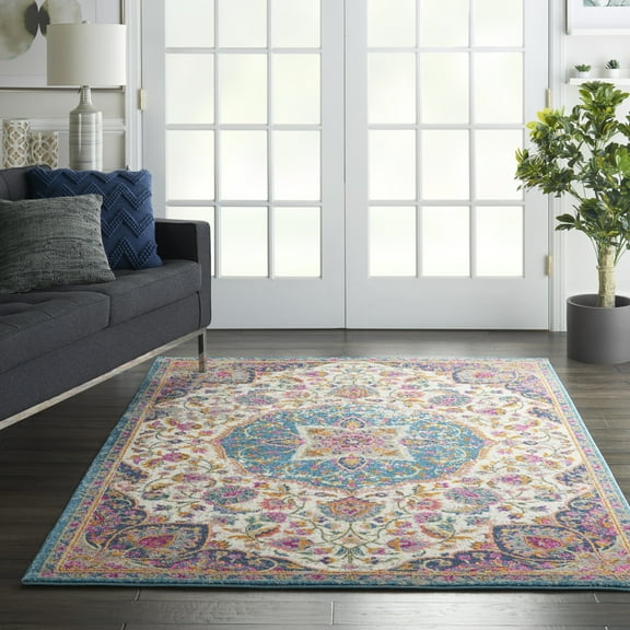 Nourison Passion Persian Ivory/Multi 5'3" x 7'3" Area Rug, (5x7)