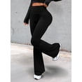thumbnail image 6 of Workout Leggings Womens No Front Seam Straight Leggings High Waist Gym Yoga Pants Black M, 6 of 8