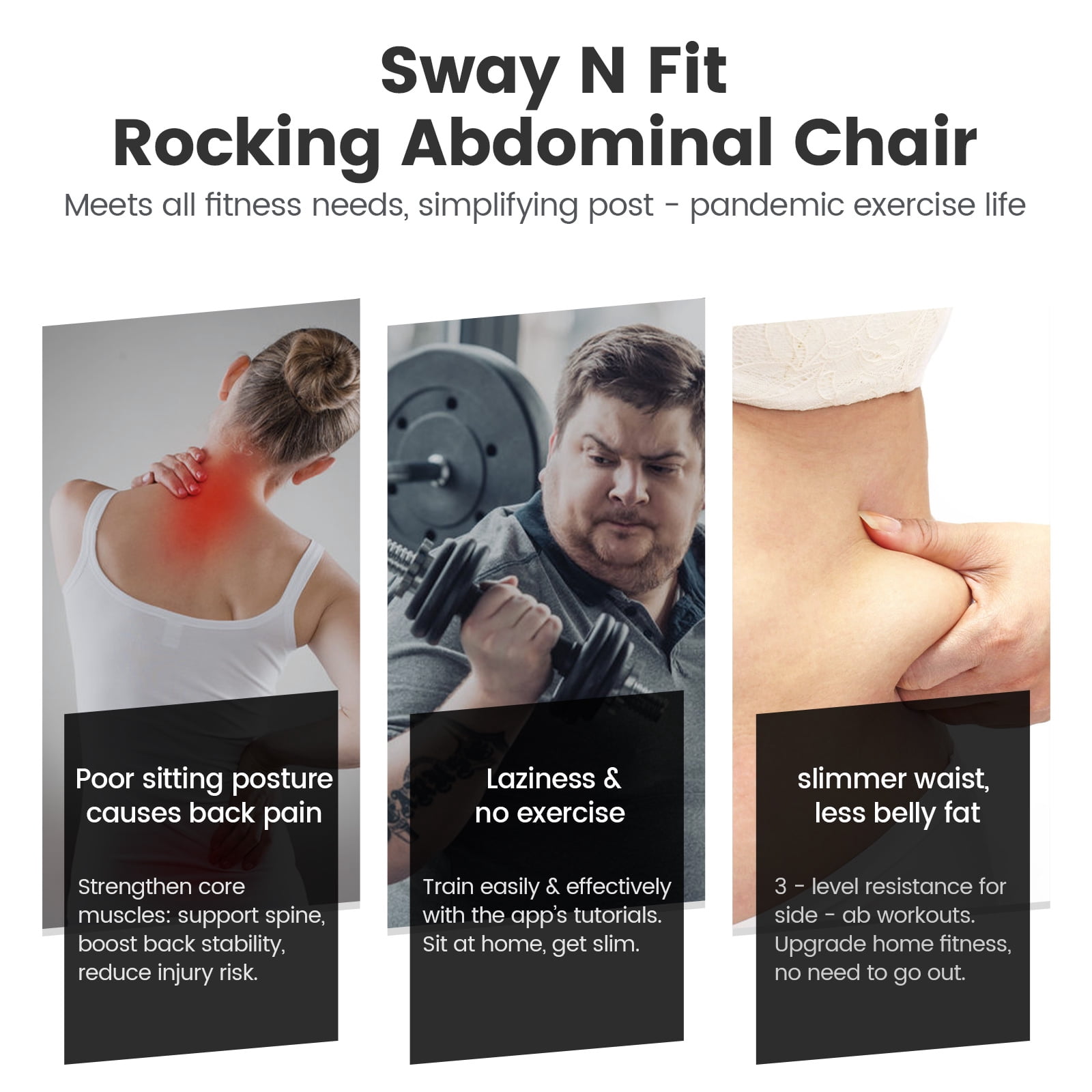 Wonder Core Sway N Fit Hip Thrust & Ab Machine with Sway Motion, Multipurpose Glute Trainer for Butt Lifting, Waist Toning & Home Fitness