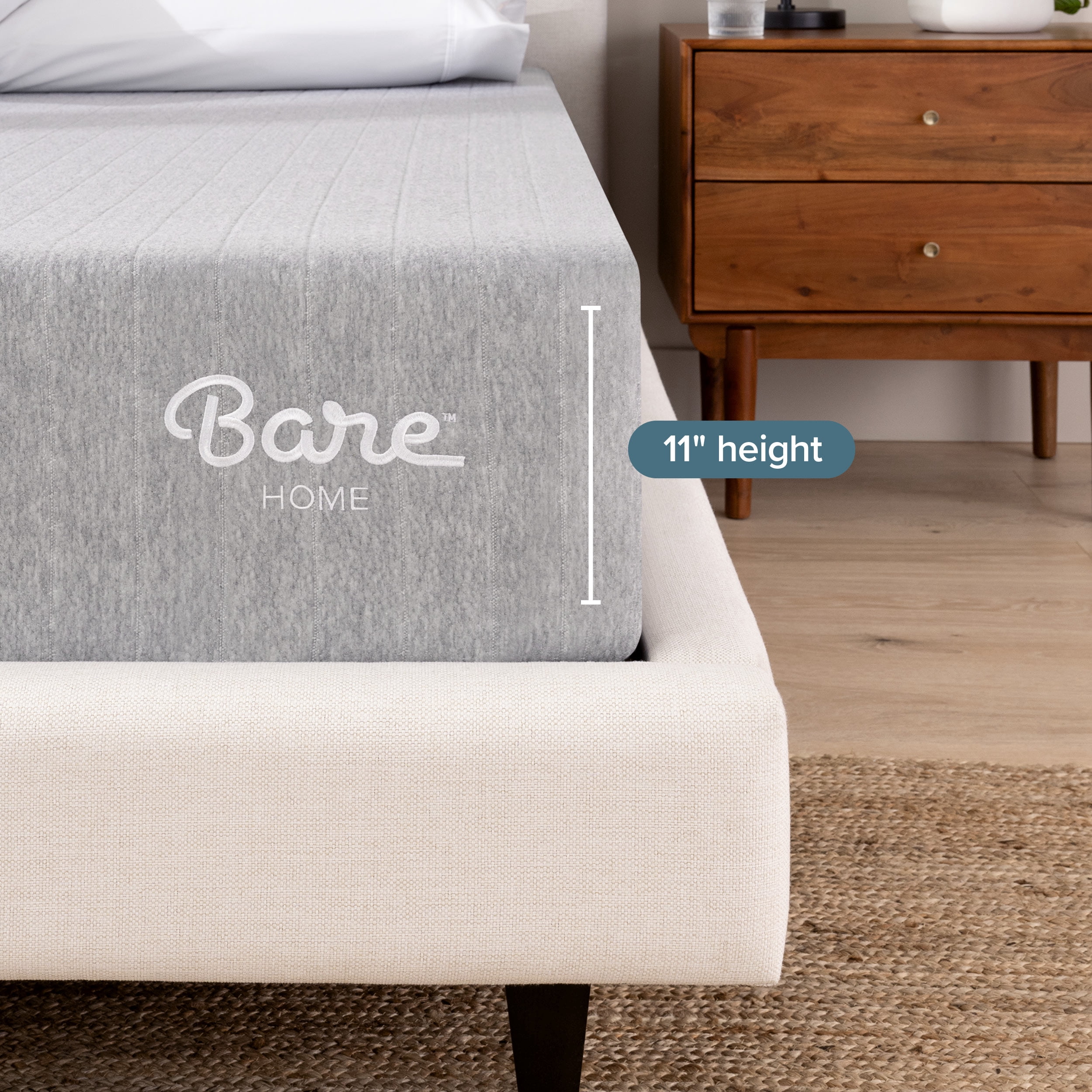 Bare Home Queen Mattress - Medium Firm - Extra Thick Visco Elastic Memory Foam - CertiPUR-US Certified - Support & Pressure Relief - Minimal Motion Transfer - 100 Night Trial