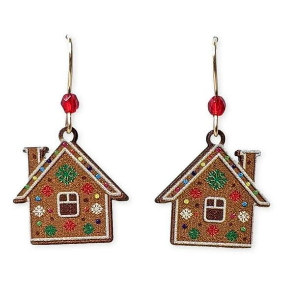 GINGERBREAD HOUSE Hypo-Allergenic Earrings, Sterling Silver Plated, Sienna Sky