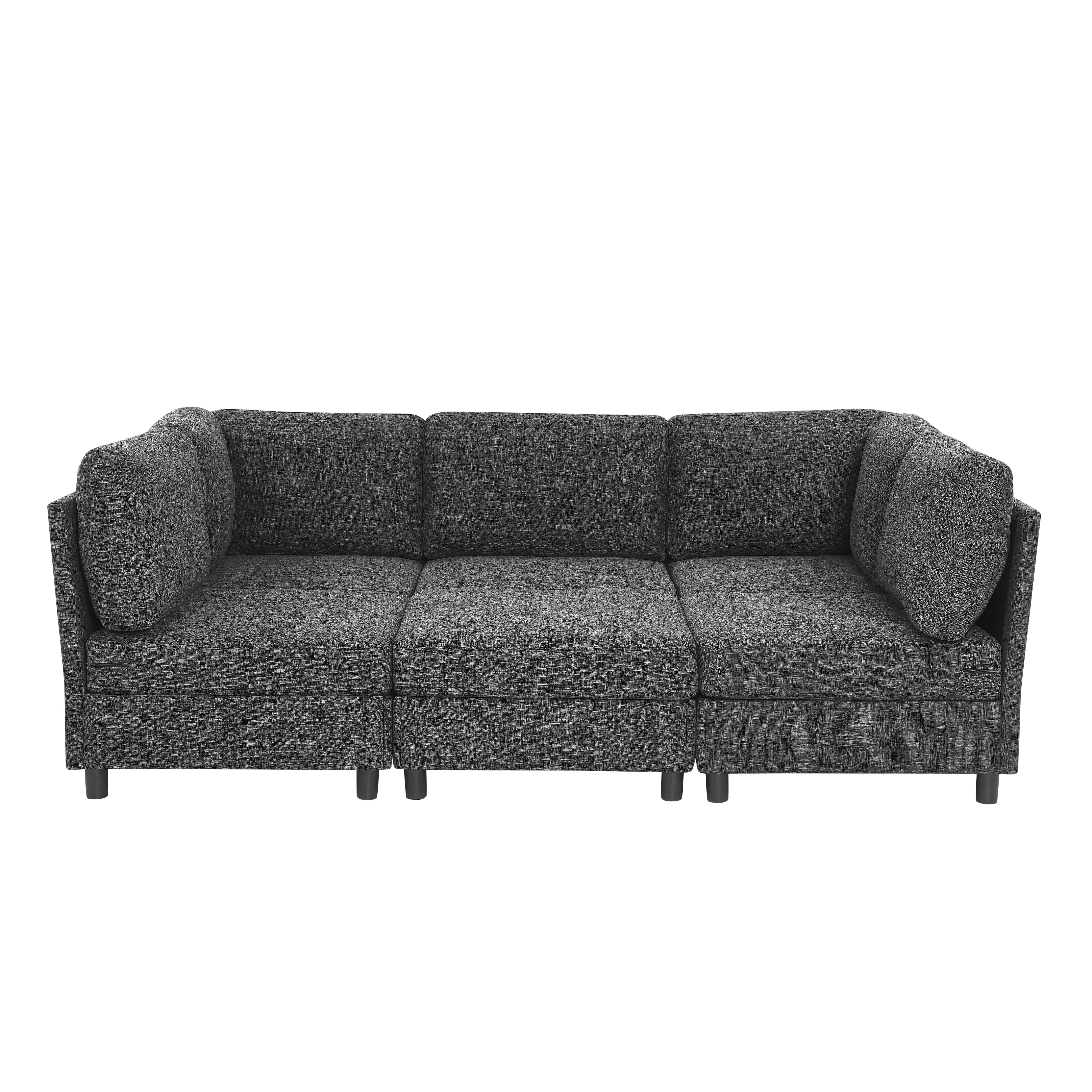 MAYEERTY 94.5 Inch Modular Corner Sectional Sofa, Freely Configurable Modern Couch with Convertible Ottoman & Sturdy Support Legs