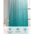 thumbnail image 6 of Teal Ombre Sheer Curtains 39 Inch Length 2 Panels Set for Living Room/Bedroom, Contemporary Gradient Abstract Art Kitchen Curtains Grommet Semi-Sheer Curtains Drapes Window Treatments 27.5"x39"x2, 6 of 7