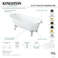 thumbnail image 4 of Aqua Eden NHVCT7D653129B8 61-Inch Cast Iron Oval Single Slipper Clawfoot Tub (7-Inch Faucet Drillings) in White/Brushed Nickel, 4 of 5