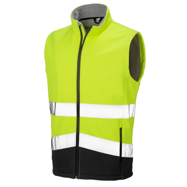 Safegard - Chaleco de Softshell para Hombre (Amarillo Fluorescente, Negro)