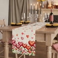 thumbnail image 2 of Table Runners 90 Inches Long Dress Scarves, Valentine's Day Farmhouse Coffee/Dining/Kitchen Table Runner for Living Room, Pink Love Flowers Leaves Plants Spring Beige 13x90 Inch, 2 of 9