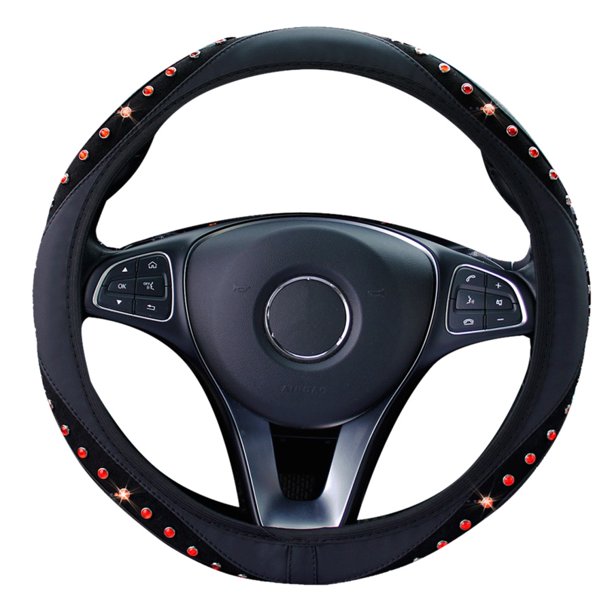 Funda Para Volante De Coche Diamantes De Imitación Cristal Decoración Diamante Protector 37-38cm huangjie unisex