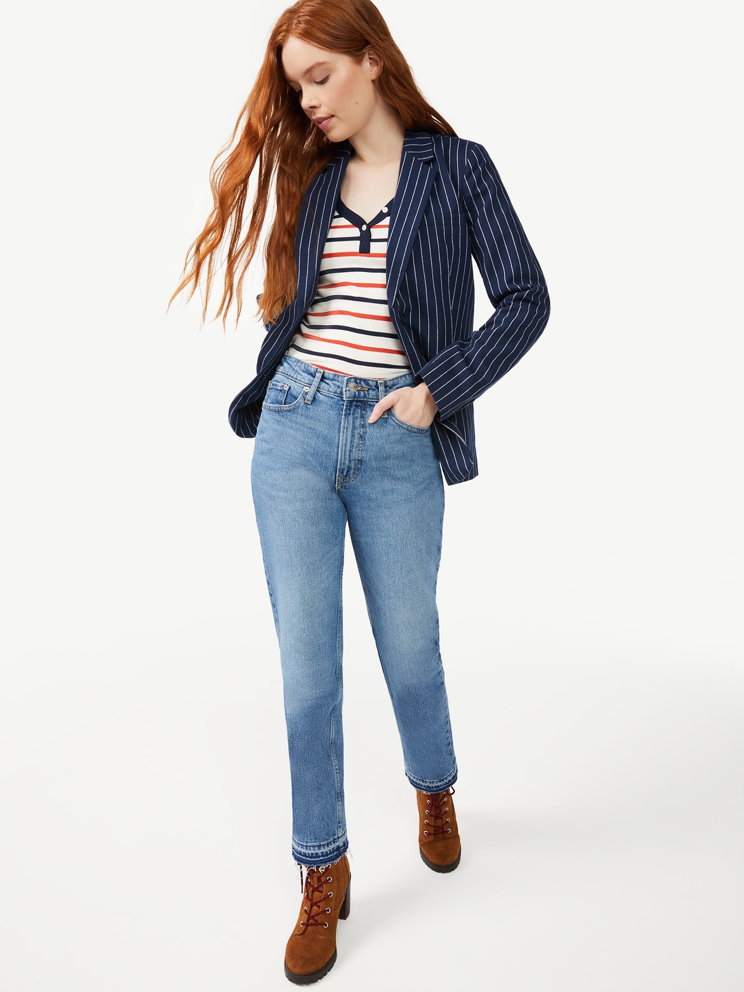 Free Assembly Original 90's Straight Jeans High-Rise Relaxed Fit (Women)