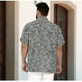 thumbnail image 5 of LA LEELA Men's Casual Hawaiian Short Sleeve Shirt Cotton Linen Effect Beach Button Down Tropical Shirts For Men L Sable, Leaves, 5 of 6