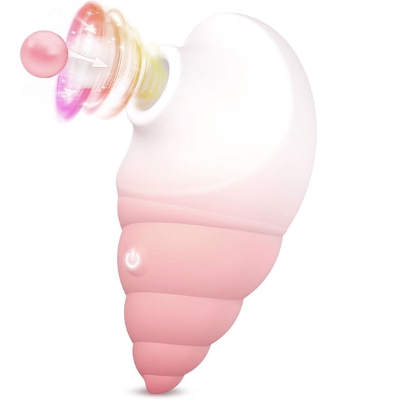 Conch Shape Suction Vibrator with 10 Suction Modes,Female Sex Toys,Rose Mini Vibrator for Women Couples Adult Toys-White Pink