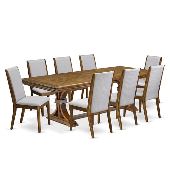 Luxe by East West Furniture 9 Pieces Dining table set a Rectangular Kitchen Table and 8 Dining Room Chairs