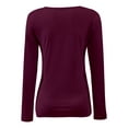 thumbnail image 5 of Womens Long Sleeve Square Neck Shirts Basic Slim Fit Tee Tops, 5 of 5