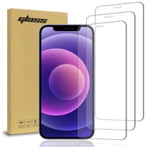 Rome Tech Tempered Glass Screen Protector for Apple iPhone 12 6.1" (2020) - 9H Screen Saver, Case-Compatible, Clear, 3-Pack