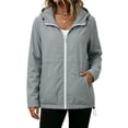 thumbnail image 3 of Frostluinai Women Drawstring Hooded Raincoats Striped Lined Outerwear Waterproof Anti-UV Casual Sports Travel Rain Jacket with Pocket S-XXL, 3 of 10