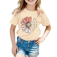 thumbnail image 5 of XIMIN T-Shirts Filles Graphiques Tournesol Manches Courtes Col Rond Coton Coupe Ample Décontractée Été, 5 of 5