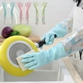 thumbnail image 7 of Extra Long Waterproof Dishwashing Gloves, Rubber Household Cleaning Gloves with Non Slip Grip, Flocked Lining for Comfortable Fit, 19 Inch Length for Laundry and Gardening, 7 of 7