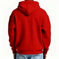 thumbnail image 4 of Qwertyu Mens Hoodies Waffle Knit Half-Zip Drawstring Hooded Sweatshirts Loose Fit Long Sleeve Solid Color Oversized Streetwear Deep Red 4XL, 4 of 4