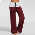 thumbnail image 2 of Women High Waist Wide Leg Fold Over Breathing Fabric Yoga Trousers sport yoga pant, 2 of 2