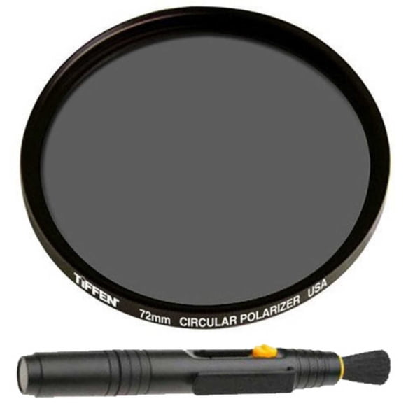 Filtro de lente polarizador circular Tiffen de 72 mm con cepillo de limpieza