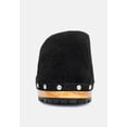 thumbnail image 3 of TULLEY Suede Clogs Mules in Black, 3 of 6