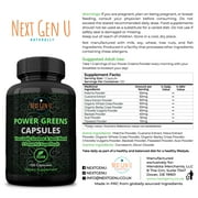 Greens Superfood Dietary Supplement for Immune Support, 120 Vegan Capsules by NextGenU