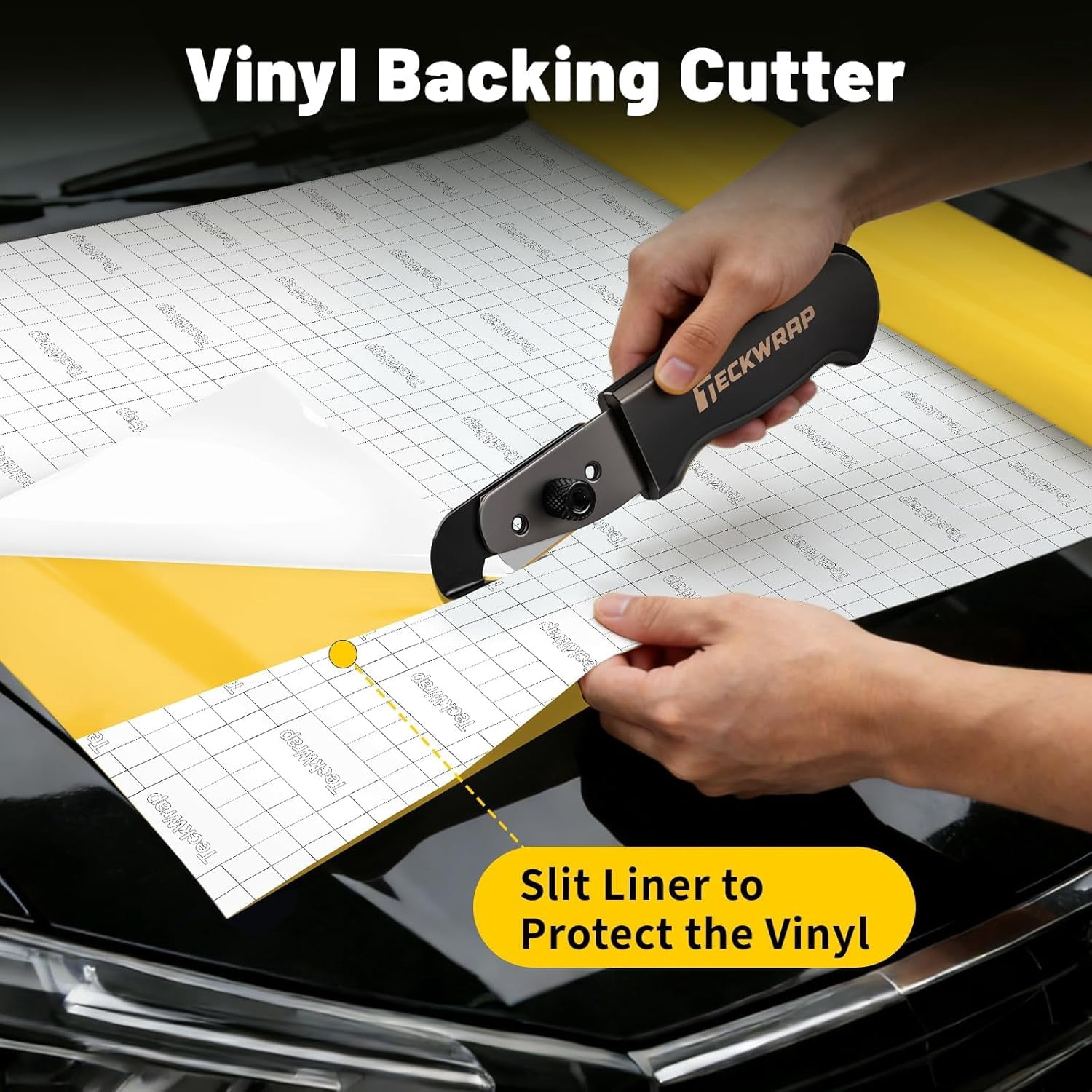Vinyl Backing Cutter Knife for Car Wrap Utility Knife Backslitter Tool Liner Safety Cutter Aluminum Handle Back Paper Slitting Knife, Smooth Cuts in Vinyl and DIY Projects
