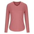thumbnail image 4 of Kovlvoll Womens Long Sleeve Shirts V Neck Fleece Lined Thermal Warm Top Winter Base Layer Tee Homewear Undershirts, 4 of 6