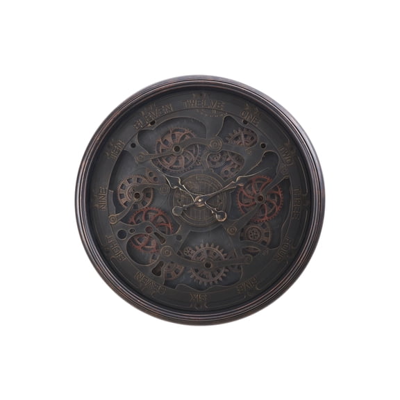 Clocks - 30" Round - Gear Mechanism - Large Oversized - Wall Clock - Black
