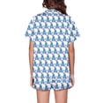 thumbnail image 5 of Awdenio Satin Pajamas Women's Fashion Short Sleeve Classic Flower Printing Sleepwear Soft Silk Button Down Loungewear Pjs Shorts Set S-XXL, 5 of 6