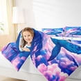 thumbnail image 3 of Manfei Fantasy Sea Turtle Twin Comforter Sets for Kids Boys and Girls, Magical Princess Castle Bedding Set, Stars Reversible 2 Pieces, 1 Comforter and 1 Pillowcase, 3 of 6